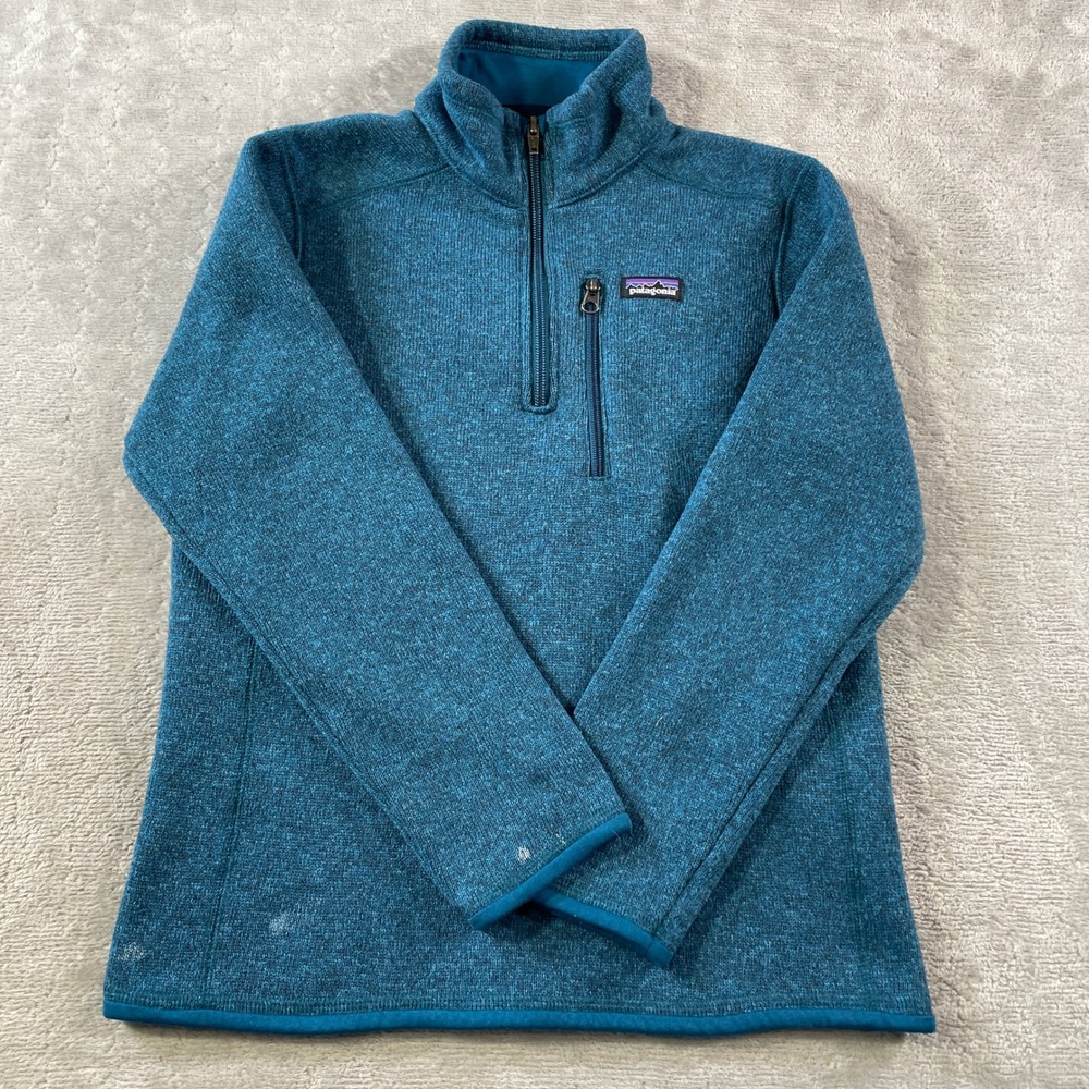Patagonia Better Sweater 1/4 Zip Kids Medium 10 Blue Fleece School Preppy Casual